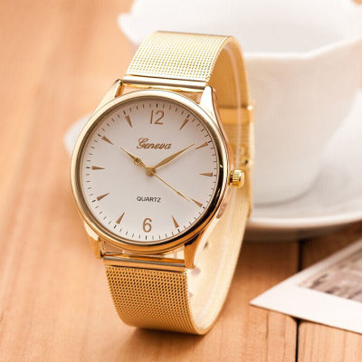 Women's Gold Plated Luxury Fashionable Watch. The uniqueness of Quartz is upon your wrist.