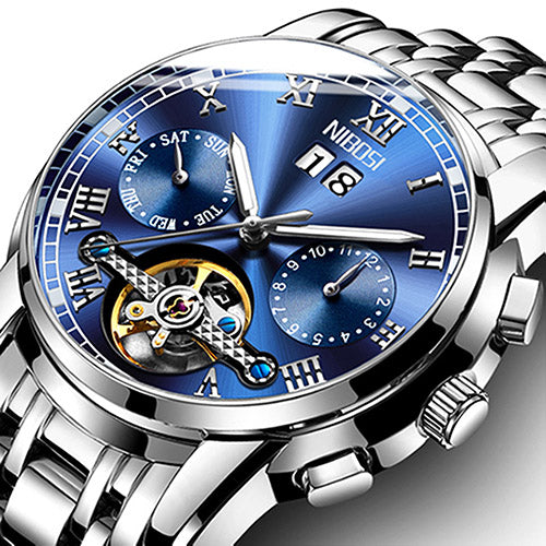 NIBOSI Mens Watches Top Brand Luxury Full Steel Automatic Mechanical Men Watch Classic Male Clocks High Quality Sport Watch