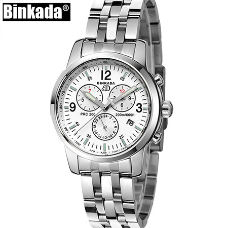 Top Brand BINKADA High Quality Mens Watches Luxury New Sapphire Luminous Automatic Watches 3 Eyes Mechanical Watch Clock