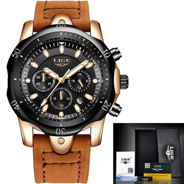 Very Stylish Mens Casual Military Watch! Gold Plated, Waterproof and with a Unique Style! Offer Ends Soon!