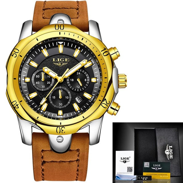 Very Stylish Mens Casual Military Watch! Gold Plated, Waterproof and with a Unique Style! Offer Ends Soon!